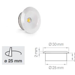 Faretto LED Incasso 350Ma 1w Bianco Luce 4000k